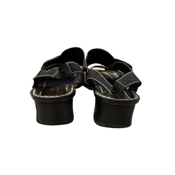 Josef Seibel black leather sling back open toe sandals side buckle size 9.5 - Picture 4 of 8